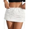 imageCargo Skirts for Women Y2K Mini Skirt Low Waist Side Drawstring Short Skirt with PocketsWhite
