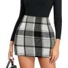 imageWomens Plaid Skirts High Waist Pencil Skirt Bodycon Mini Skirt Fall Winter Outfits for WomenBlack