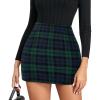 imageWomens Plaid Skirts High Waist Pencil Skirt Bodycon Mini Skirt Fall Winter Outfits for WomenGreen