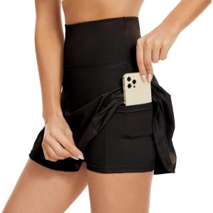 imageAmerican Trends High Waist Pleated Tennis Skirt with Pockets Skorts Skirts for WomenBlack