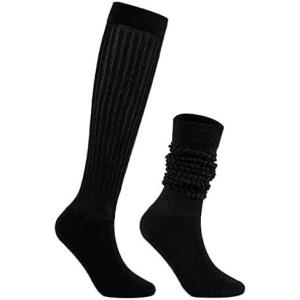 imageAmerican Trends Womens Slouch Socks Extra Long Knee High Socks Boot Socks  Pink One Size 1 CountBlack