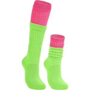 imageAmerican Trends Womens Slouch Socks Extra Long Knee High Socks Boot Socks  Pink One Size 1 CountNeon Green  Rose Red