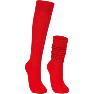 imageAmerican Trends Womens Slouch Socks Extra Long Knee High Socks Boot Socks  Pink One Size 1 CountNeon Red