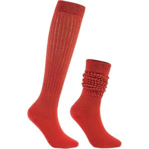 imageAmerican Trends Womens Slouch Socks Extra Long Knee High Socks Boot Socks  Pink One Size 1 CountRed