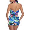 imageAmerican Trends One Piece Bathing Suit for Women Vinatge Womens Swimsuits Tummy Control Athletic Rerto Womens SwimwearBlue Red Print