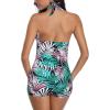 imageAmerican Trends One Piece Bathing Suit for Women Vinatge Womens Swimsuits Tummy Control Athletic Rerto Womens SwimwearGreenPinkWhite Leaf