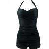 imageAmerican Trends One Piece Bathing Suit for Women Vinatge Womens Swimsuits Tummy Control Athletic Rerto Womens SwimwearRetro Black