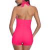 imageAmerican Trends One Piece Bathing Suit for Women Vinatge Womens Swimsuits Tummy Control Athletic Rerto Womens SwimwearRose Pink