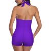 imageAmerican Trends One Piece Bathing Suit for Women Vinatge Womens Swimsuits Tummy Control Athletic Rerto Womens SwimwearVintage Purple