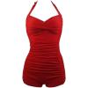 imageAmerican Trends One Piece Bathing Suit for Women Vinatge Womens Swimsuits Tummy Control Athletic Rerto Womens SwimwearVintage Red