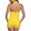 imageAmerican Trends One Piece Bathing Suit for Women Vinatge Womens Swimsuits Tummy Control Athletic Rerto Womens SwimwearVintage Yellow