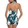 imageAmerican Trends One Piece Bathing Suit for Women Vinatge Womens Swimsuits Tummy Control Athletic Rerto Womens SwimwearWhite Green Leaf