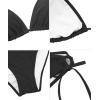 imageAmerican Trends Womens String Two Piece Halter Top Triangle Bikini Set with Tie Side Bottom Sexy Swimsuit Bathing Suits01 Black
