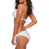 imageAmerican Trends Womens String Two Piece Halter Top Triangle Bikini Set with Tie Side Bottom Sexy Swimsuit Bathing Suits02 White