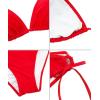 imageAmerican Trends Womens String Two Piece Halter Top Triangle Bikini Set with Tie Side Bottom Sexy Swimsuit Bathing Suits03 Red