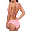 imageAmerican Trends Womens String Two Piece Halter Top Triangle Bikini Set with Tie Side Bottom Sexy Swimsuit Bathing Suits06 Pink