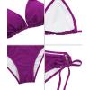 imageAmerican Trends Womens String Two Piece Halter Top Triangle Bikini Set with Tie Side Bottom Sexy Swimsuit Bathing Suits08 Purple