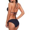 imageAmerican Trends Womens String Two Piece Halter Top Triangle Bikini Set with Tie Side Bottom Sexy Swimsuit Bathing Suits10 Navy Blue
