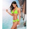 imageAmerican Trends Womens String Two Piece Halter Top Triangle Bikini Set with Tie Side Bottom Sexy Swimsuit Bathing Suits14 Bright Green