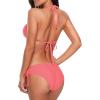 imageAmerican Trends Womens String Two Piece Halter Top Triangle Bikini Set with Tie Side Bottom Sexy Swimsuit Bathing Suits16 Coral Powder