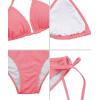 imageAmerican Trends Womens String Two Piece Halter Top Triangle Bikini Set with Tie Side Bottom Sexy Swimsuit Bathing Suits16 Coral Powder