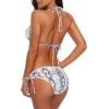 imageAmerican Trends Womens String Two Piece Halter Top Triangle Bikini Set with Tie Side Bottom Sexy Swimsuit Bathing Suits25 Snake Print