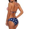 imageAmerican Trends Womens String Two Piece Halter Top Triangle Bikini Set with Tie Side Bottom Sexy Swimsuit Bathing Suits26 American Flag