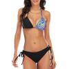 imageAmerican Trends Womens String Two Piece Halter Top Triangle Bikini Set with Tie Side Bottom Sexy Swimsuit Bathing Suits31 Black Colorful Print