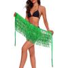 imageWomens Belly Dance Hip Scarf with Sparkly Fringe Rave Party Sequin Skirt Costume Festival Tassel SkirtGreen