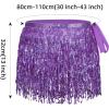 imageWomens Belly Dance Hip Scarf with Sparkly Fringe Rave Party Sequin Skirt Costume Festival Tassel SkirtPurple