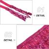 imageWomens Belly Dance Hip Scarf with Sparkly Fringe Rave Party Sequin Skirt Costume Festival Tassel SkirtRose