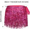 imageWomens Belly Dance Hip Scarf with Sparkly Fringe Rave Party Sequin Skirt Costume Festival Tassel SkirtRose