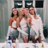 imageWomens Belly Dance Hip Scarf with Sparkly Fringe Rave Party Sequin Skirt Costume Festival Tassel SkirtSilver