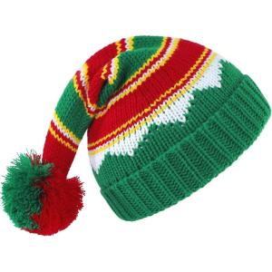 imageAmerican Trends Santa Hat Christmas Beanie Hat Winter Warm Cable Knit Slouchy Hat for Adult Women Men Xmas Holiday PartyChristmas Stripe 1
