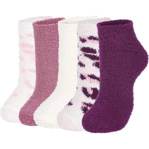 imageAmerican Trends Womens Christmas Fuzzy Socks Winter Warm Cozy Socks Soft Fluffy Athletic Socks for Women5 Pack Candyprint
