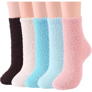 imageAmerican Trends Womens Christmas Fuzzy Socks Winter Warm Cozy Socks Soft Fluffy Athletic Socks for Women5Lightseries