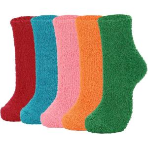 imageAmerican Trends Womens Christmas Fuzzy Socks Winter Warm Cozy Socks Soft Fluffy Athletic Socks for Women5Rainbow