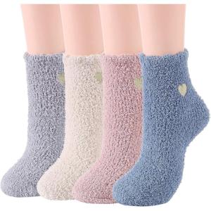 imageAmerican Trends Womens Christmas Fuzzy Socks Winter Warm Cozy Socks Soft Fluffy Athletic Socks for WomenA 4Heart
