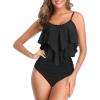 imageAmerican Trends High Waisted Tankini Swimsuits for Women Flounce Top Tummy Control Bathing Suits02 Black