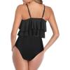 imageAmerican Trends High Waisted Tankini Swimsuits for Women Flounce Top Tummy Control Bathing Suits02 Black