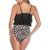 imageAmerican Trends High Waisted Tankini Swimsuits for Women Flounce Top Tummy Control Bathing Suits03 BlackBeige Leopard