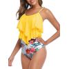 imageAmerican Trends High Waisted Tankini Swimsuits for Women Flounce Top Tummy Control Bathing Suits03 Yellow Red
