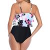 imageAmerican Trends High Waisted Tankini Swimsuits for Women Flounce Top Tummy Control Bathing Suits13 Red White Black