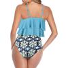 imageAmerican Trends High Waisted Tankini Swimsuits for Women Flounce Top Tummy Control Bathing Suits14 Blue Green
