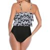 imageAmerican Trends High Waisted Tankini Swimsuits for Women Flounce Top Tummy Control Bathing Suits16 Geometry Printblack