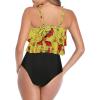 imageAmerican Trends High Waisted Tankini Swimsuits for Women Flounce Top Tummy Control Bathing Suits17 Yellow Floralblack