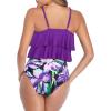 imageAmerican Trends High Waisted Tankini Swimsuits for Women Flounce Top Tummy Control Bathing Suits18 Purplefloral Print