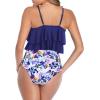 imageAmerican Trends High Waisted Tankini Swimsuits for Women Flounce Top Tummy Control Bathing Suits19 Navypurple Floral