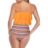 imageAmerican Trends High Waisted Tankini Swimsuits for Women Flounce Top Tummy Control Bathing Suits20 Yelloworang Print