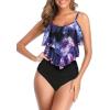 imageAmerican Trends High Waisted Tankini Swimsuits for Women Flounce Top Tummy Control Bathing Suits23 Star Patternblack